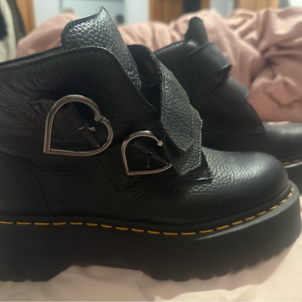 Black Vegan Leather Lazy Oaf x Dr Martens Boots